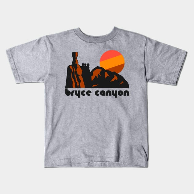 Retro Bryce Canyon ))(( Tourist Souvenir National Park Design Kids T-Shirt by darklordpug